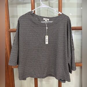 NEW Max Studio Chic Black and White Patterned Women's Top